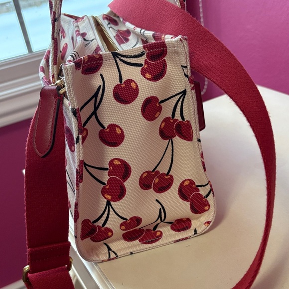 Coach Cherry Patterned Canvas Tote - Picture 10 of 12